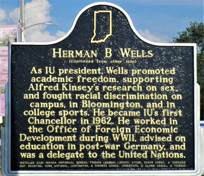 Herman B. Wells Marker image. Click for full size.