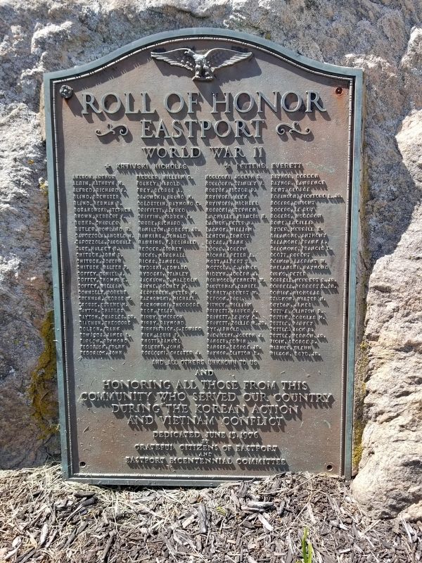 Eastport Roll Of Honor Marker image. Click for full size.