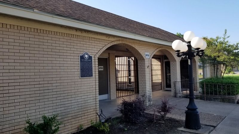 The First Baptist Church Marker near the church office. Click for full size. The First Baptist Church Marker near the church office image. Click for full size.