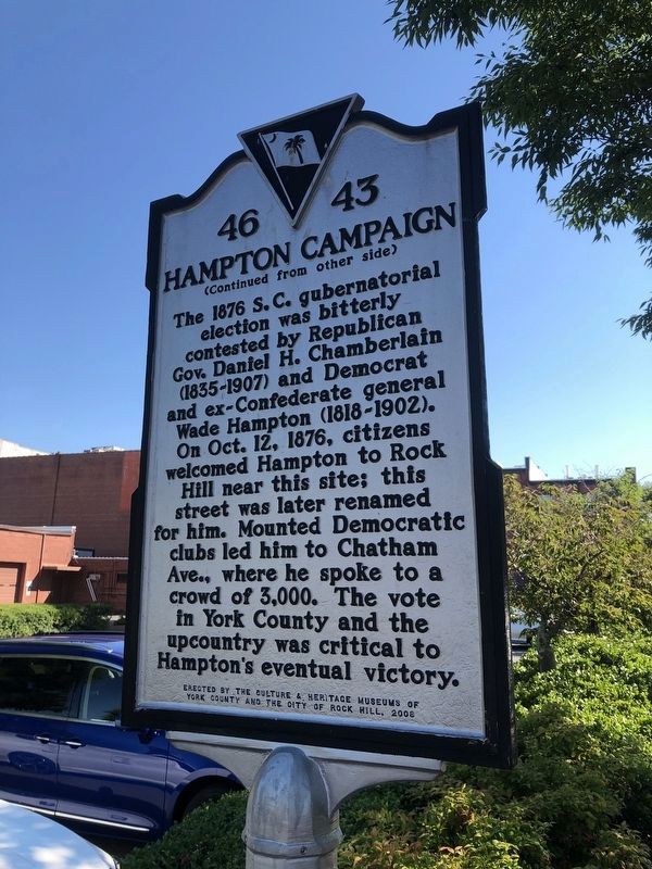 Hampton Campaign side of the marker image. Click for full size.