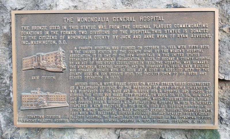 The Monongalia General Hospital Marker image. Click for full size.
