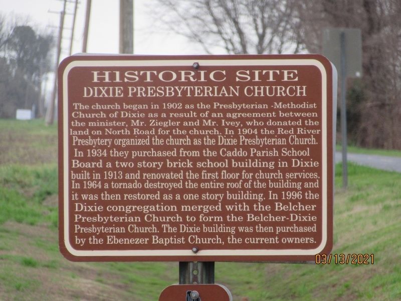 Dixie Presbyterian Church Marker image. Click for full size.
