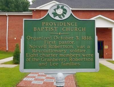 Providence Baptist Church Marker image. Click for full size.