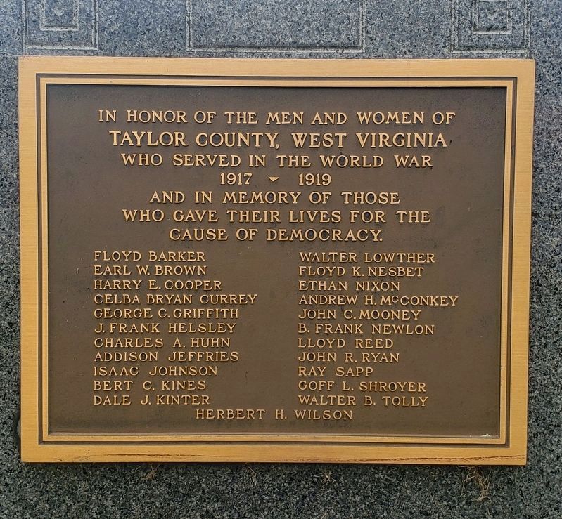 Taylor County World War Veterans Memorial. Click for full size. Taylor County World War Veterans Memorial image. Click for full size.