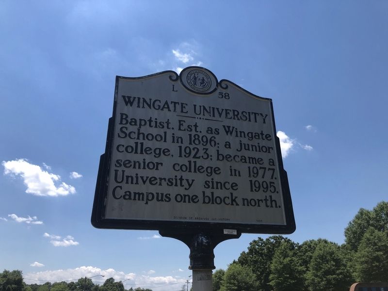 Wingate University Marker image. Click for full size.