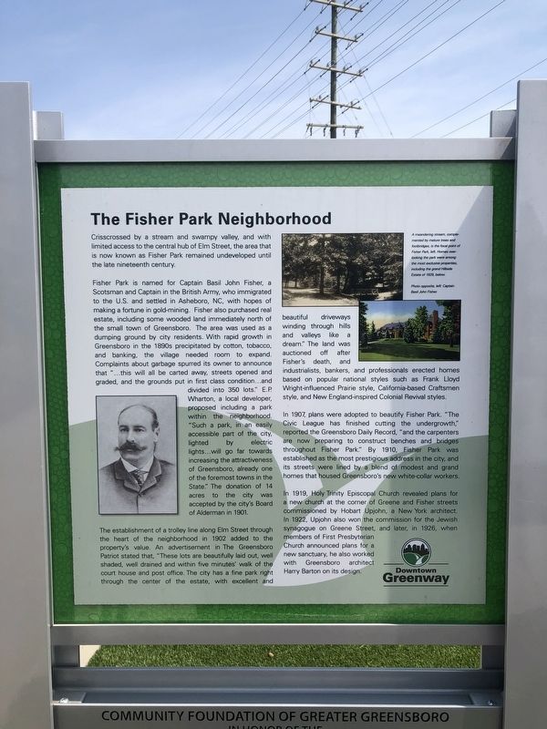 The Fisher Park Neighborhood Marker image. Click for full size.