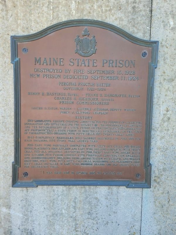 Maine State Prison Marker image. Click for full size.