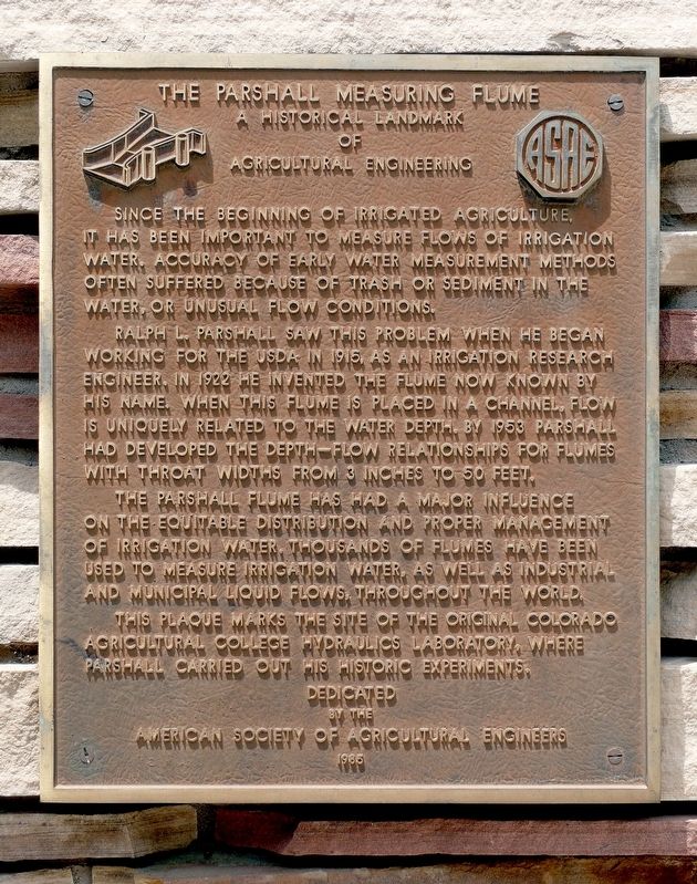 The Parshall Measuring Flume Marker image. Click for full size.