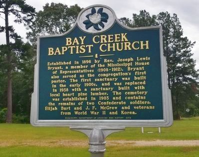 Bay Creek Baptist Church Marker image. Click for full size.