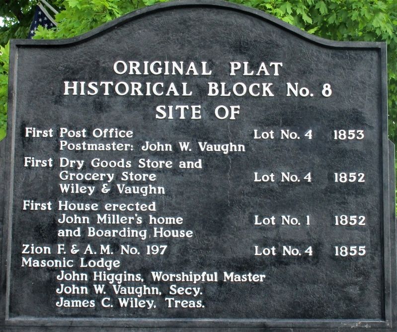 Original Plat Historical Block No. 8 Marker image. Click for full size.