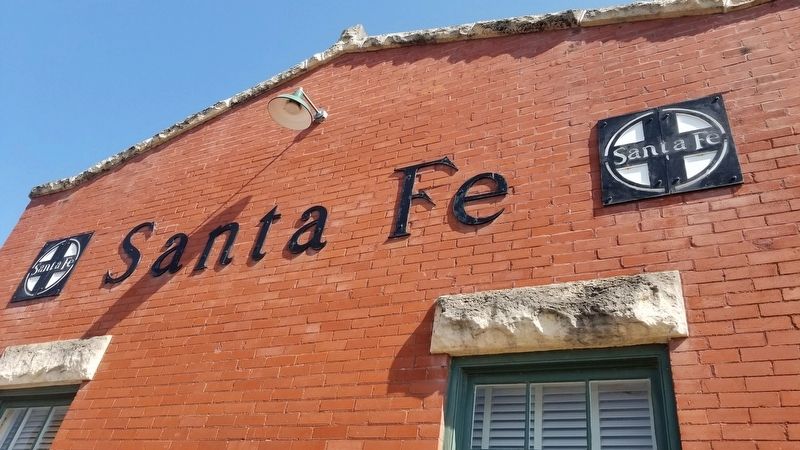 Santa Fe Depot sign on the building image. Click for full size.