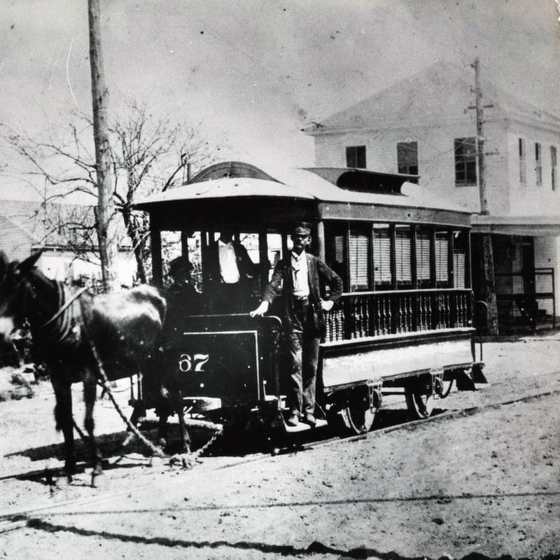 Mule-Drawn Streetcar in Houston image. Click for full size.