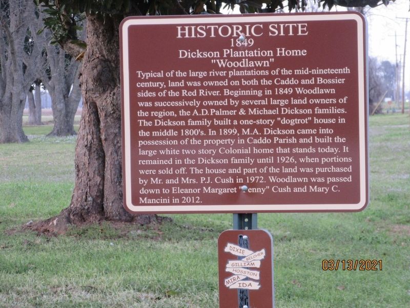 Dickson Plantation Home Marker image. Click for full size.
