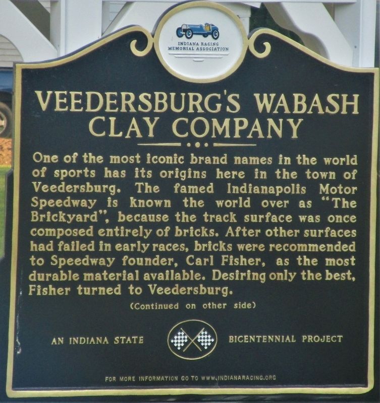 Veedersburg Wabash Clay Company Marker image. Click for full size.