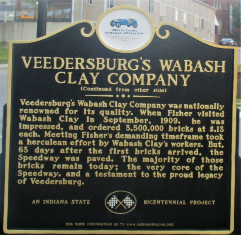 Veedersburg Wabash Clay Company Marker image. Click for full size.