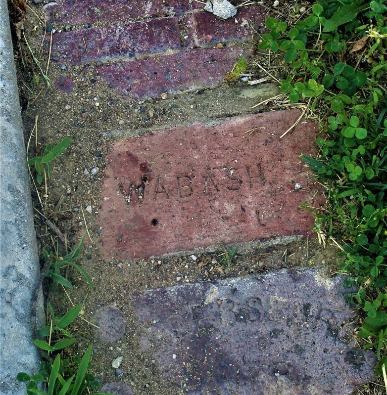 An example of "Wabash Bricks" lining the sidewalk at the gezebo. image. Click for full size.