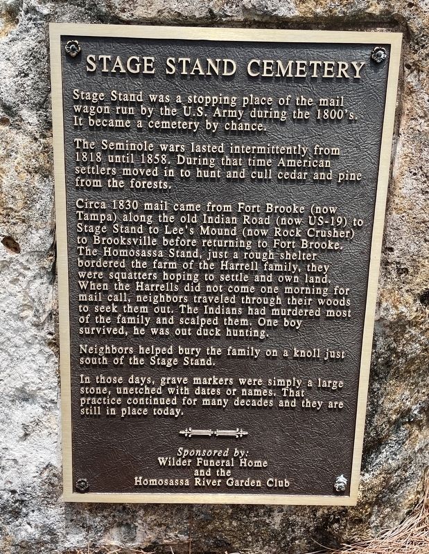 Stage Stand Cemetery Marker image. Click for full size.