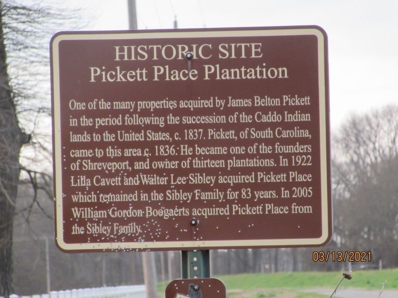 Pickett Place Plantation Marker image. Click for full size.