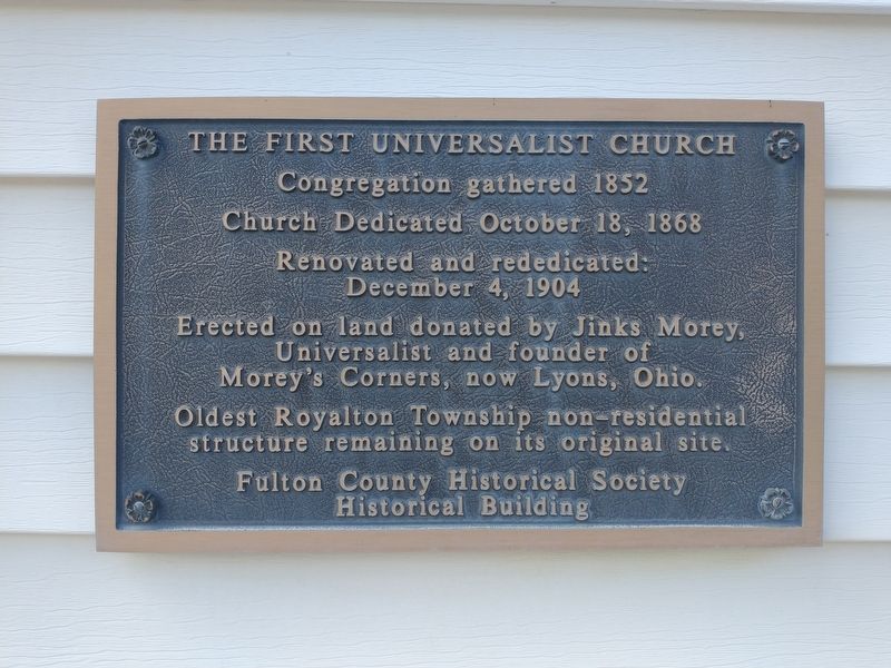 The First Universalist Church Marker image. Click for full size.