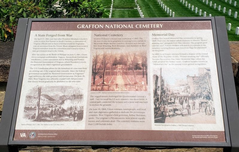 Grafton National Cemetery Marker. Click for full size. Grafton National Cemetery Marker image. Click for full size.