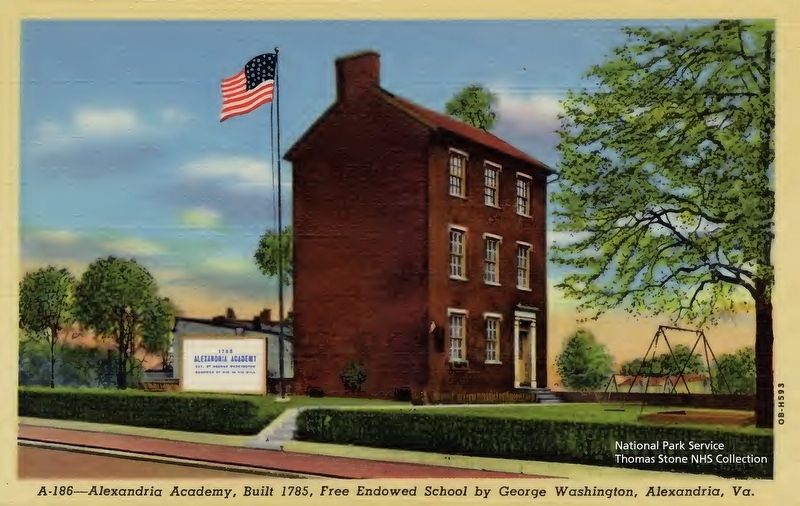 Alexandria Academy postcard from early 20th century. image. Click for full size.