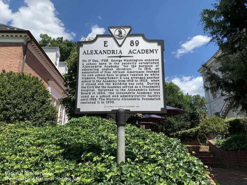 Alexandria Academy Marker on Washington Street. image. Click for full size.