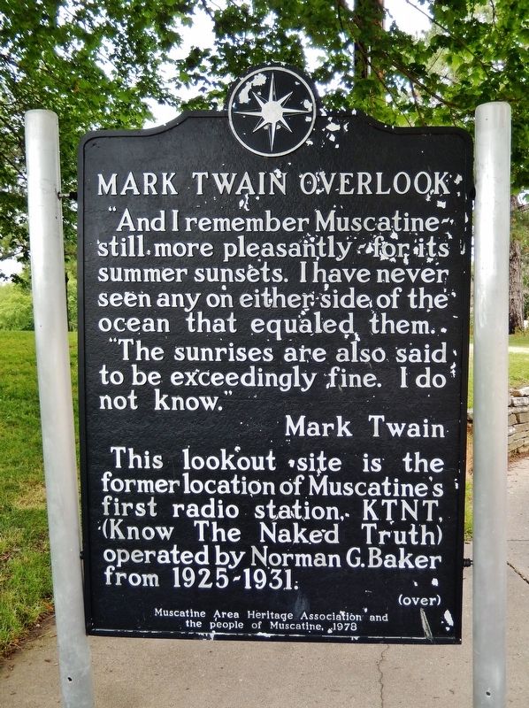 Mark Twain Overlook (<i>marker south side</i>). Click for full size. Mark Twain Overlook (<i>marker south side</i>) image. Click for full size.