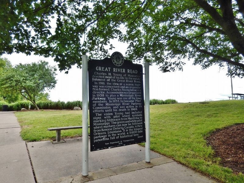 Great River Road Marker. Click for full size. Great River Road Marker image. Click for full size.