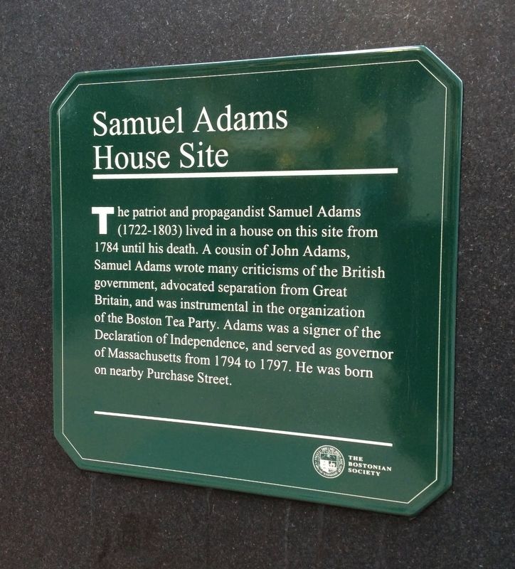 Samuel Adams House Site Marker image. Click for full size.