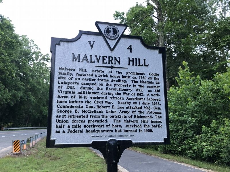 Malvern Hill Marker image. Click for full size.