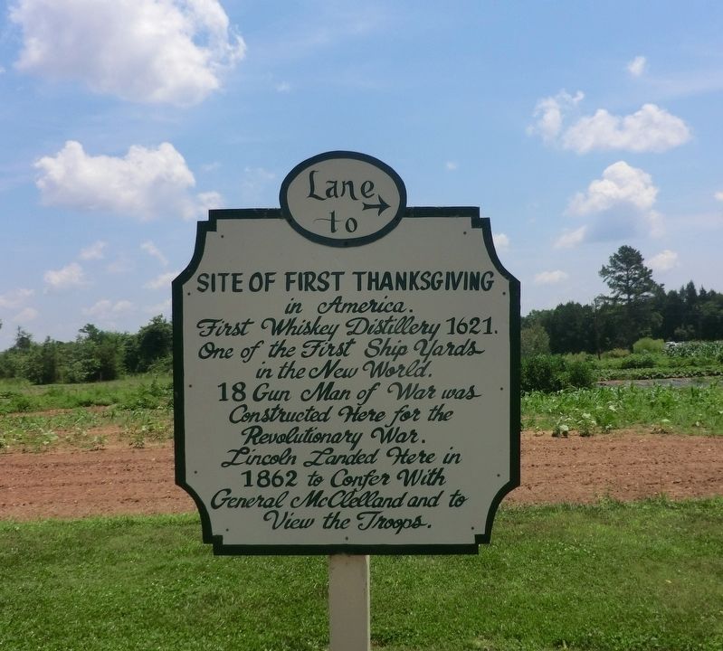 Site of First Thanksgiving Marker image. Click for full size.