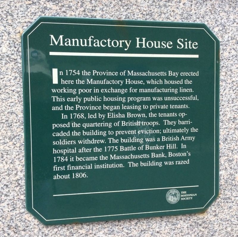 Manufactory House Site Marker image. Click for full size.