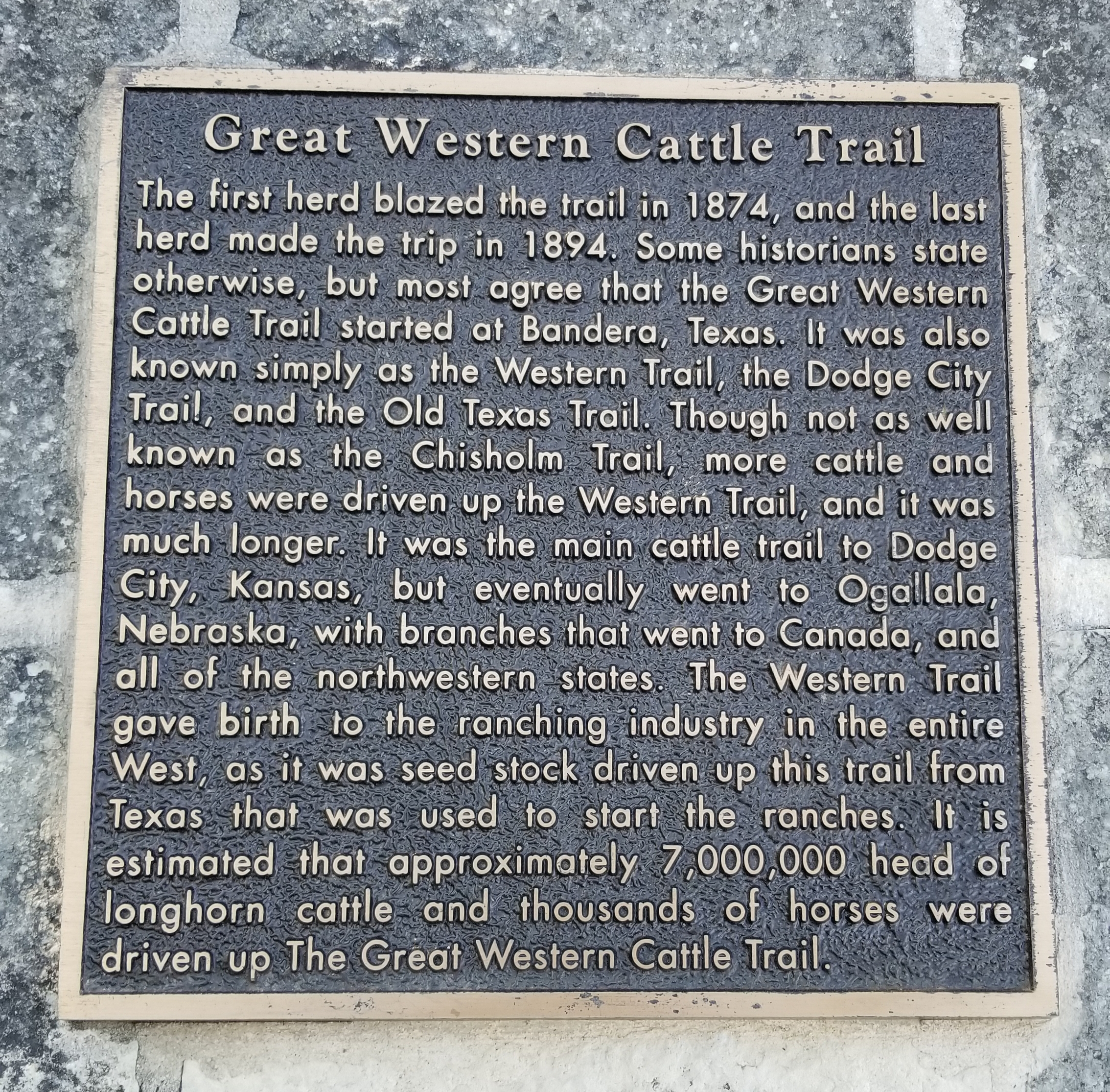 Great Western Cattle Trail Marker