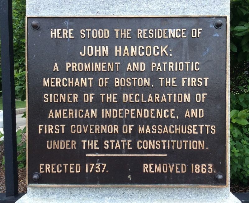 John Hancock Residence Marker image. Click for full size.