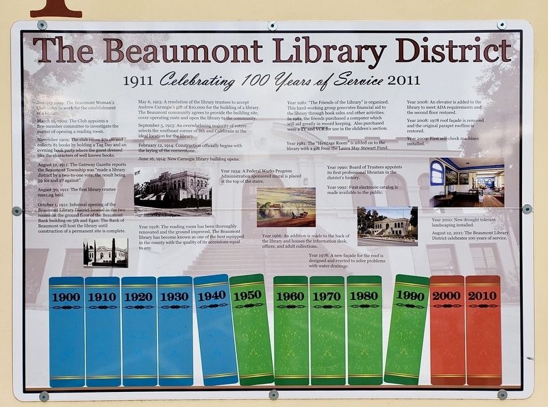 Beaumont Library District Marker image. Click for full size.