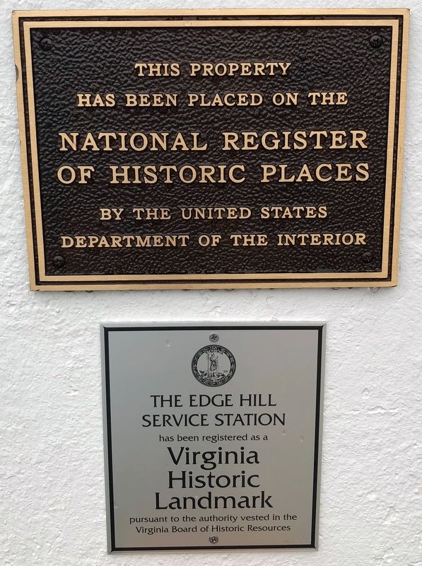 National Register of Historic Places and Virginia Historic Landmark plaques on the building image. Click for full size.