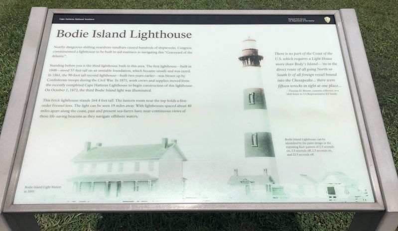 Bodie Island Lighthouse Marker. Click for full size. Bodie Island Lighthouse Marker image. Click for full size.