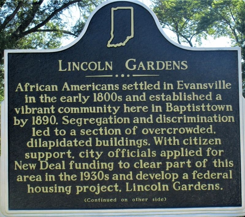 Lincoln Gardens Marker image. Click for full size.