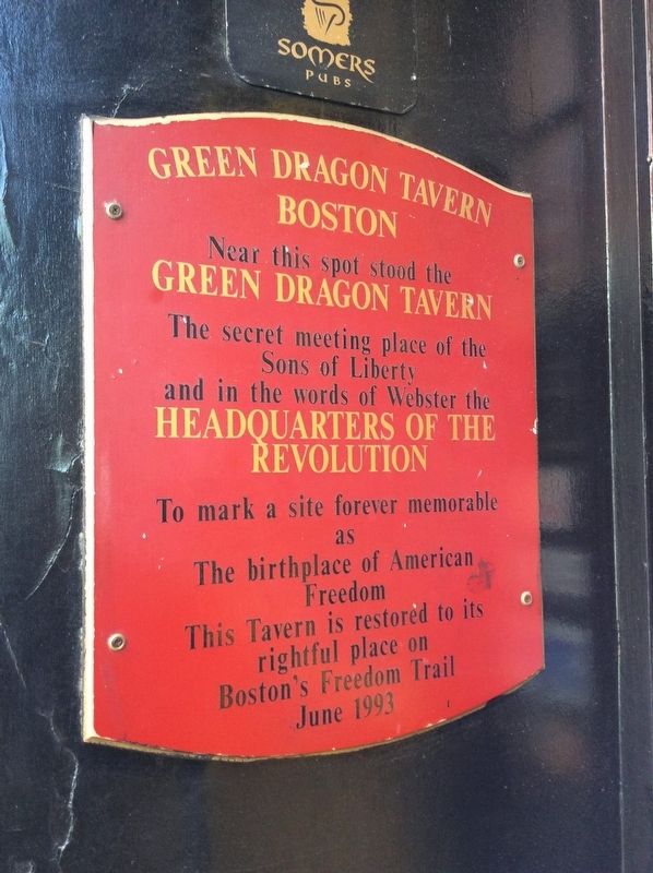 Green Dragon Tavern Marker image. Click for full size.