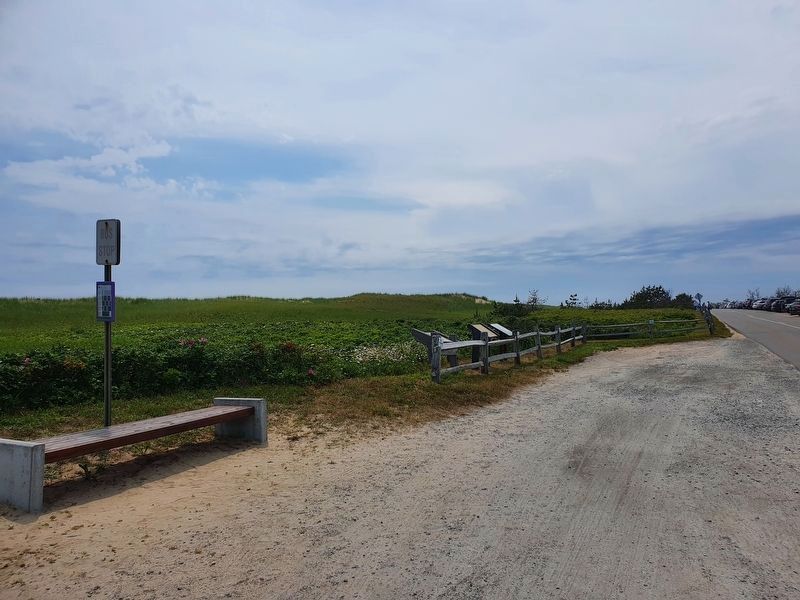 Former Moving Target Machine Gun Range at South Beach Marker. Click for full size. Former Moving Target Machine Gun Range at South Beach Marker image. Click for full size.
