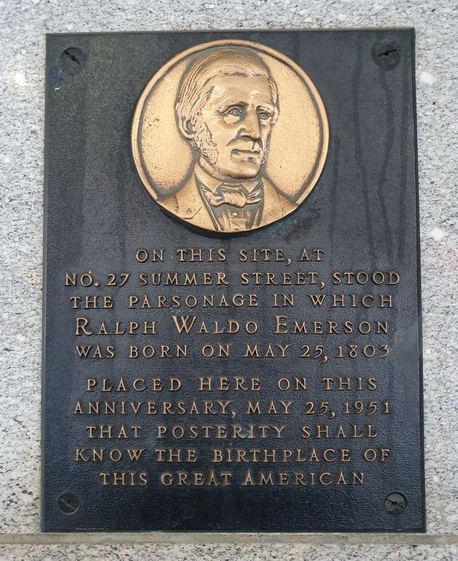 Birthplace of Ralph Waldo Emerson Marker image. Click for full size.