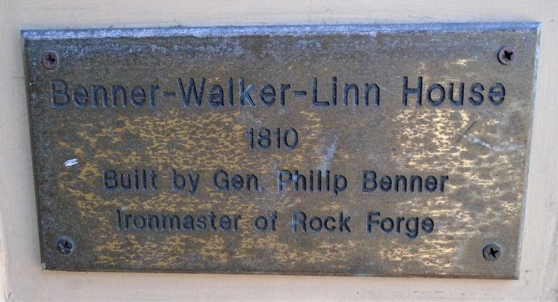 Benner-Walker-Linn House Marker image. Click for full size.