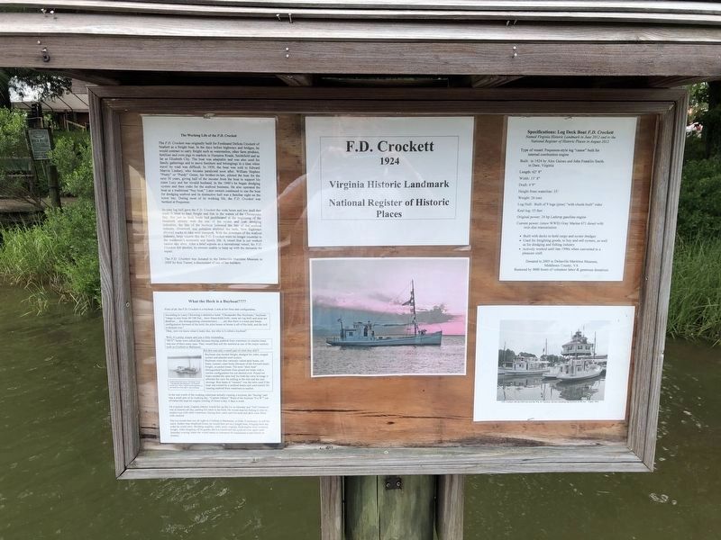 Additional signage about the <i>F.D. Crockett</i> image. Click for full size.