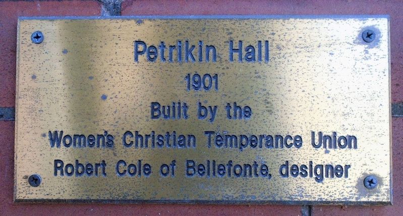 Petrikin Hall Marker image. Click for full size.