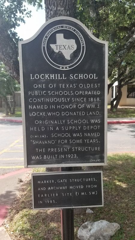 Lockhill School Marker image. Click for full size.