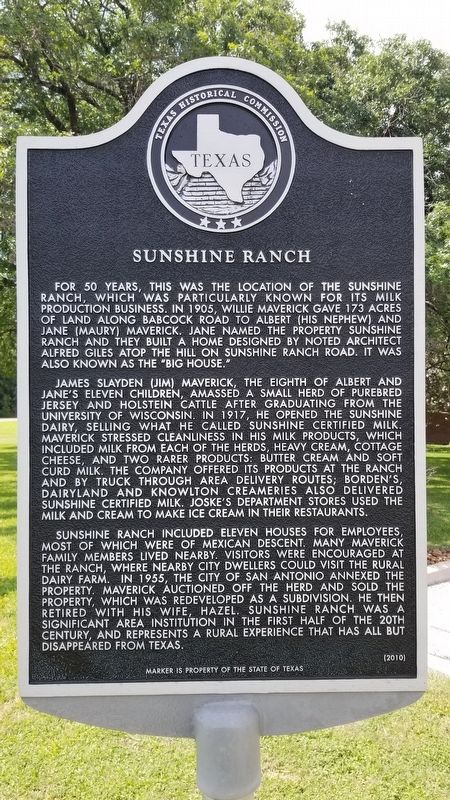 Sunshine Ranch Marker image. Click for full size.