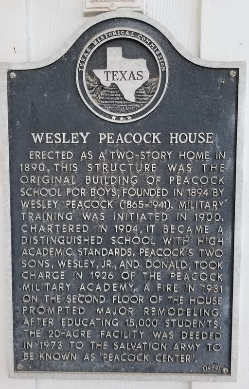 Wesley Peacock House Marker image. Click for full size.