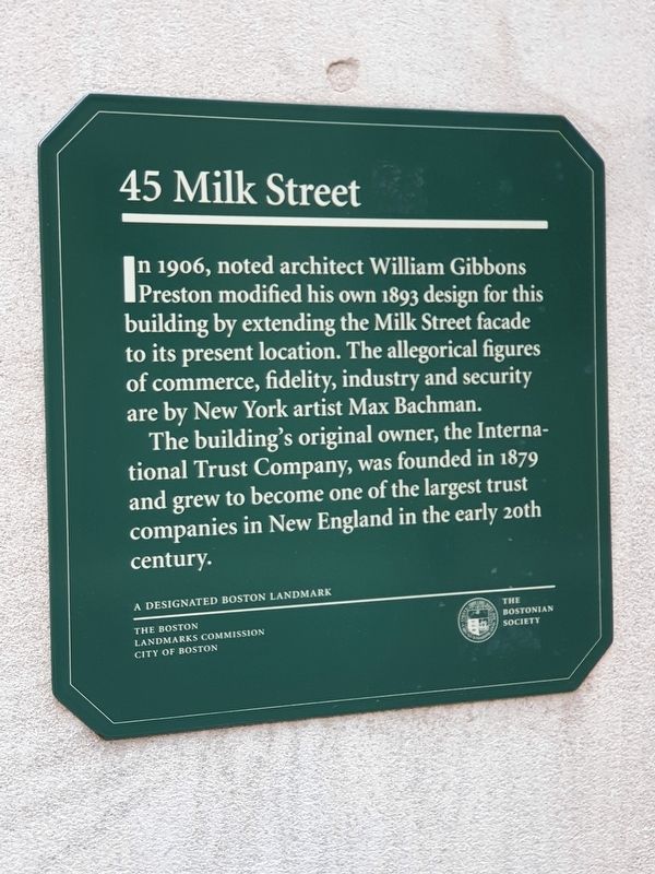 45 Milk Street Marker image. Click for full size.