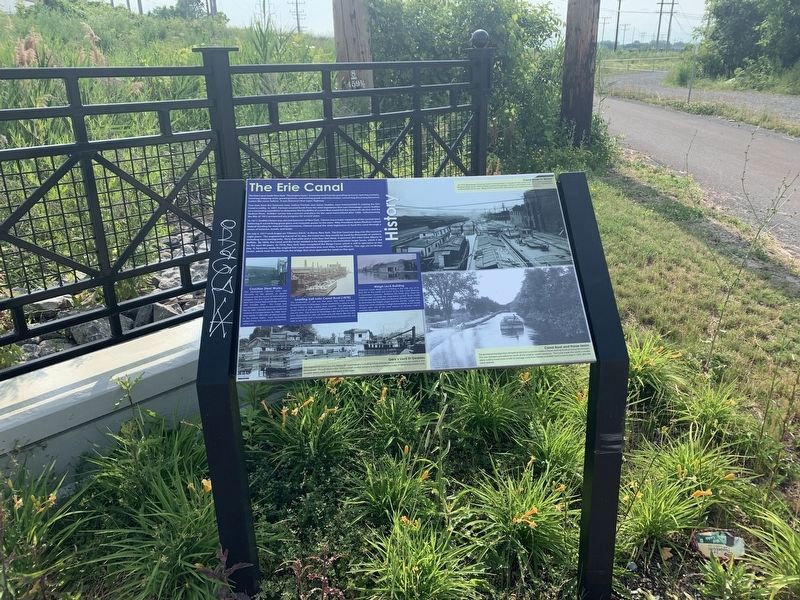 Marker Located at Former Erie Canal Bridge Spot image. Click for full size.