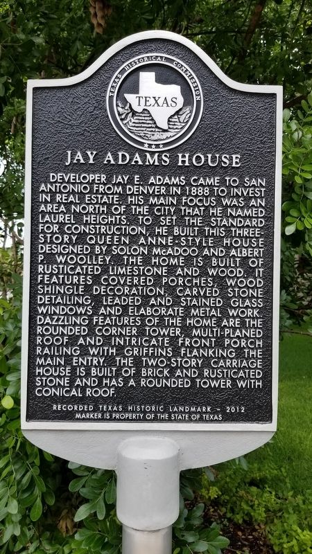 Jay Adams House Marker image. Click for full size.